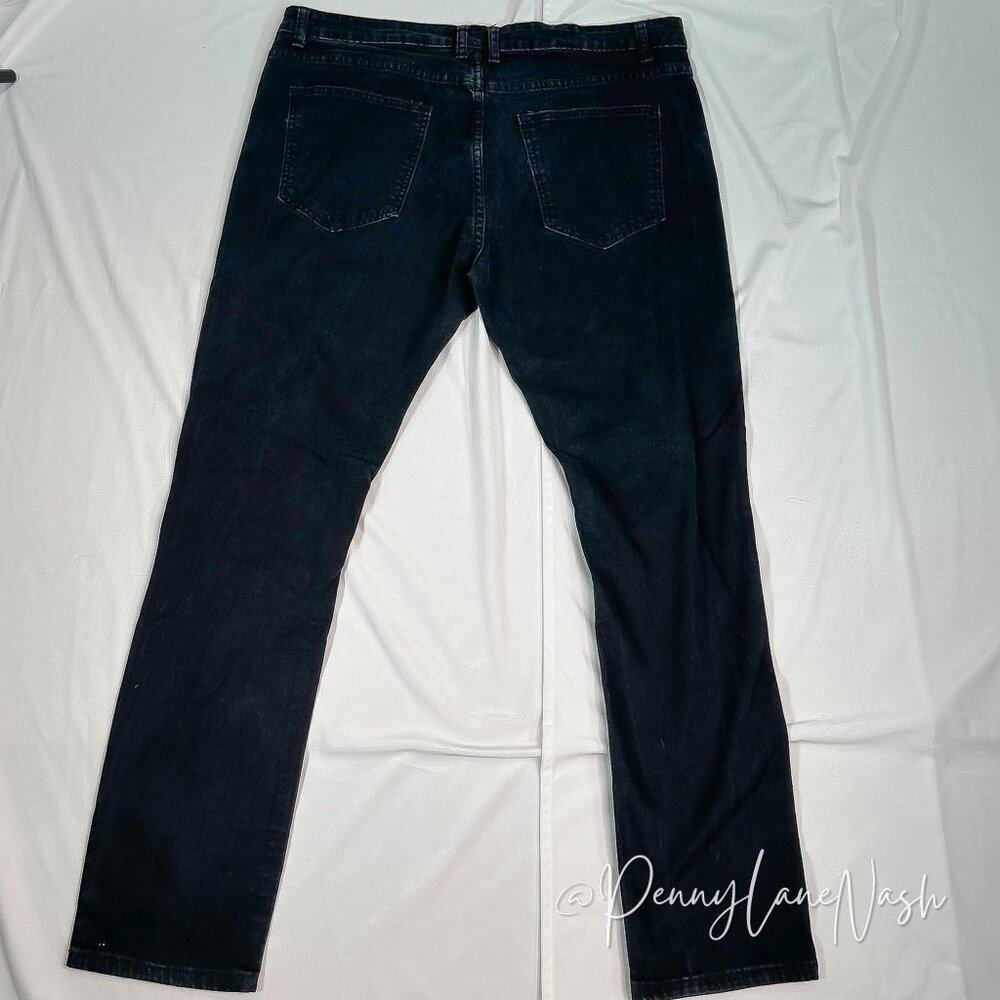 Shein Black Distressed Embroidered Skinny Jeans Size 38 - Picture 8 of 10